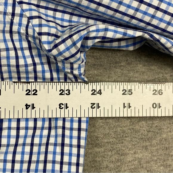 Izod‎ Mens Blue/Black Gingham Plaid Long Sleeve Button Down Size Large - Picture 6 of 11